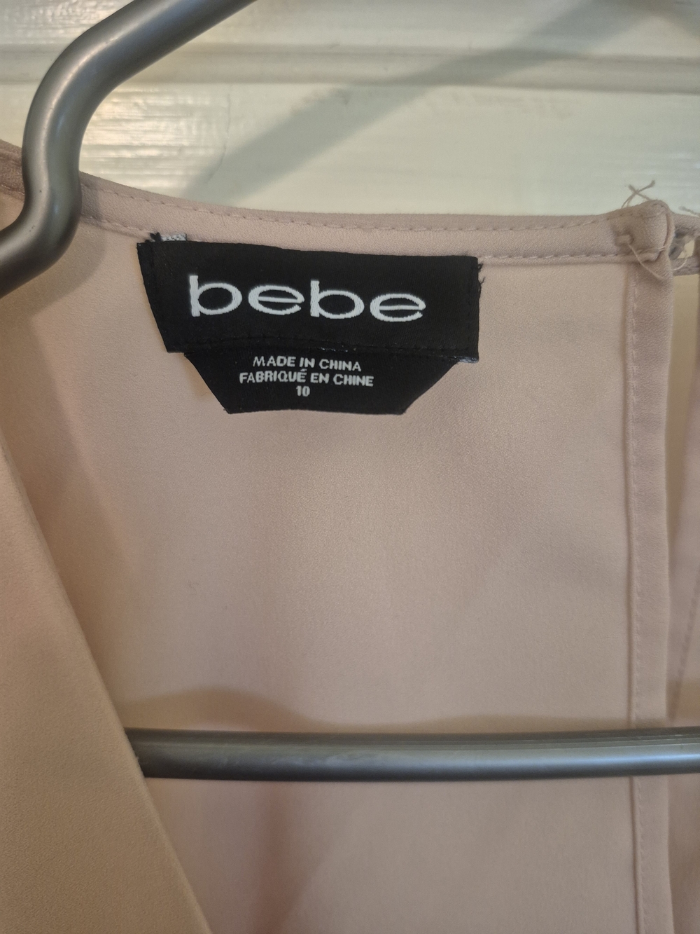 bebe Blush Pink Wide Leg Belted Jumpsuit Open Back Size 10 - Picture 5 of 13